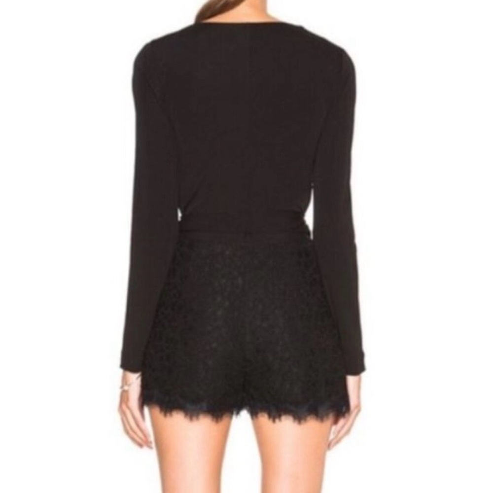 Diane Von Furstenberg Tillie Lace Romper Wrap Long Sleeve Size 2 DVF - Picture 2 of 13